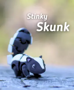 Stinky Skunk - Articulated Fidget Skunk - Ludo animal 3d model