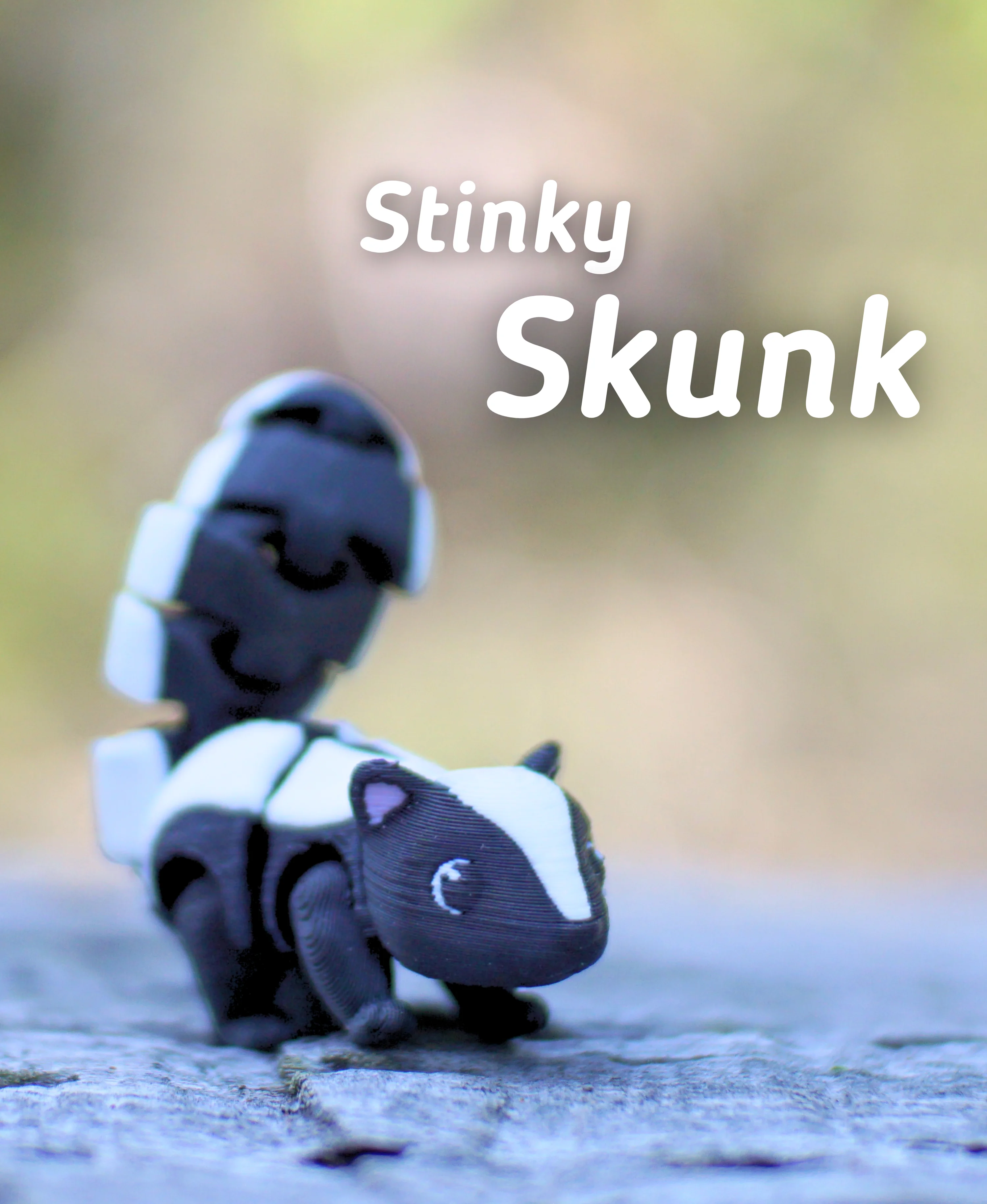 Stinky Skunk - Articulated Fidget Skunk - Ludo animal 3d model
