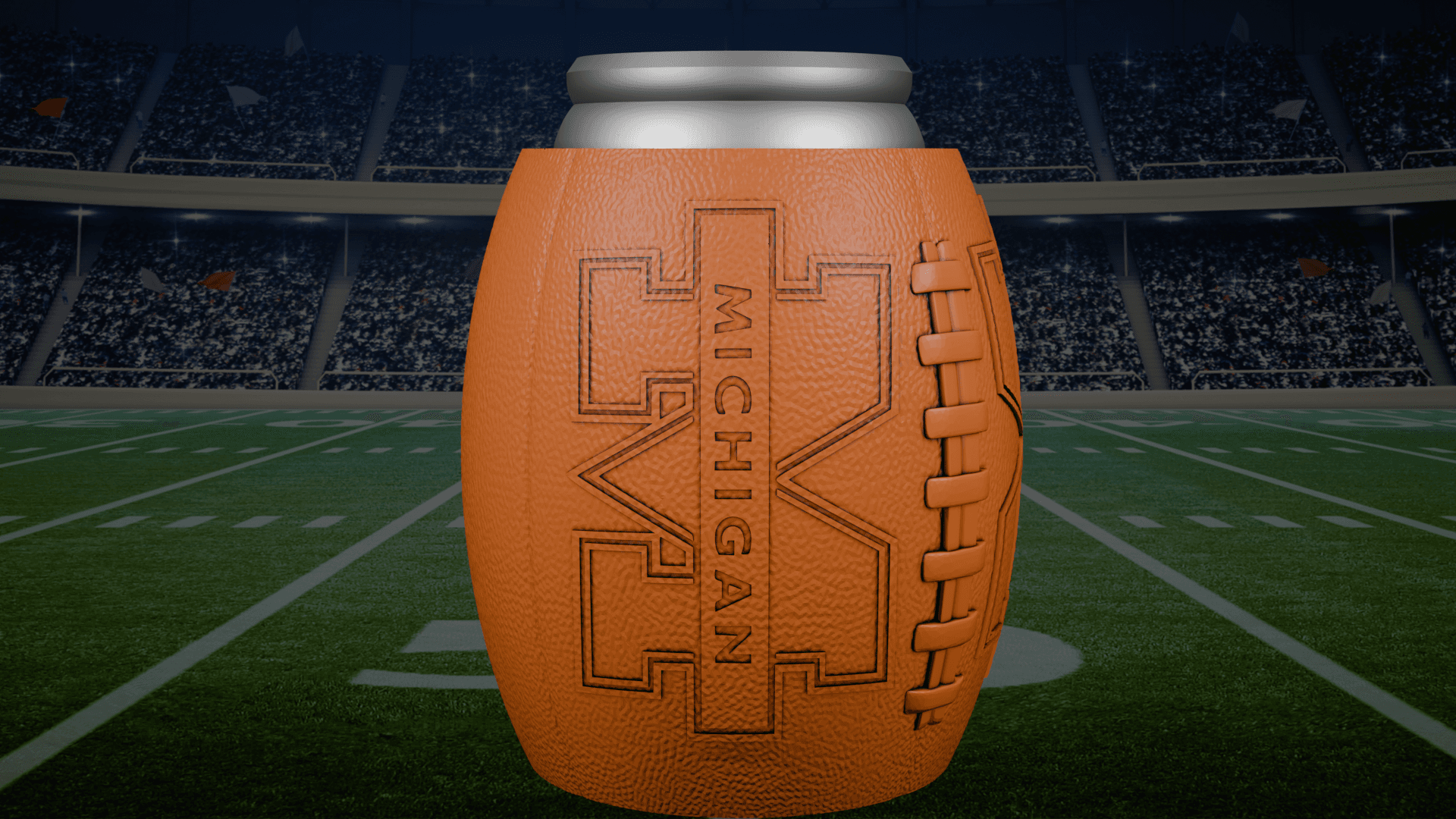 Michigan Football Beer Can Holder 3d model