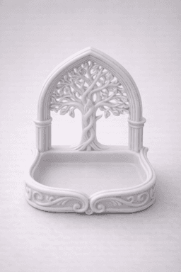 Tree of Life Jewelry Tray STL – Gothic Arch Ring Dish & Necklace Holder 3d model