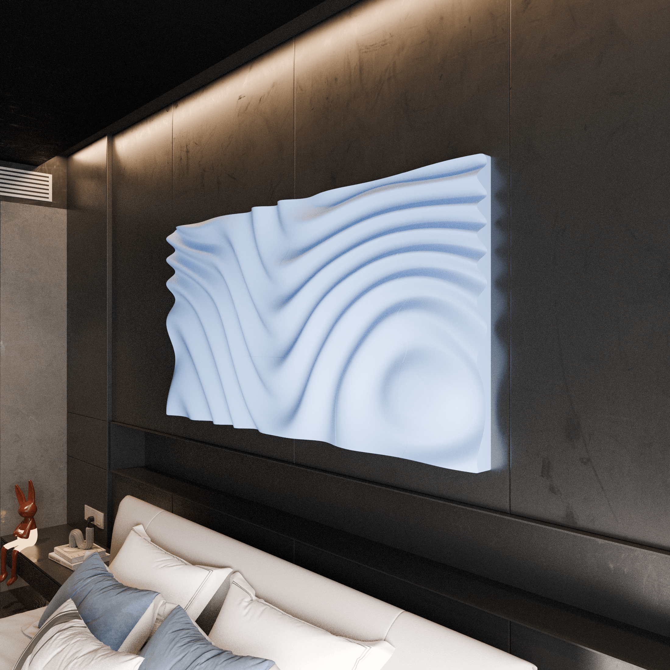Wave Wall Art Design 3d model