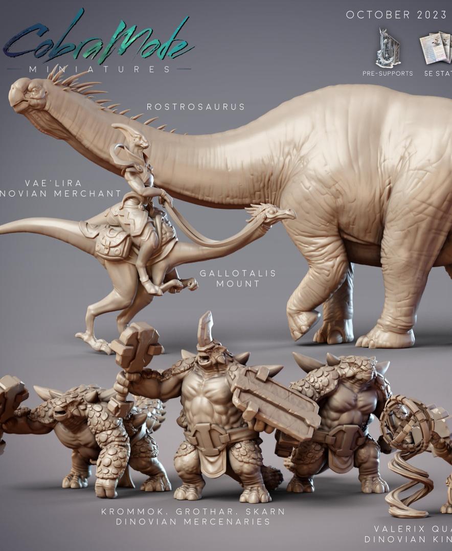 CobraMode 44 October 2023 Release - Dinovian Dinosaur Folk 3d model