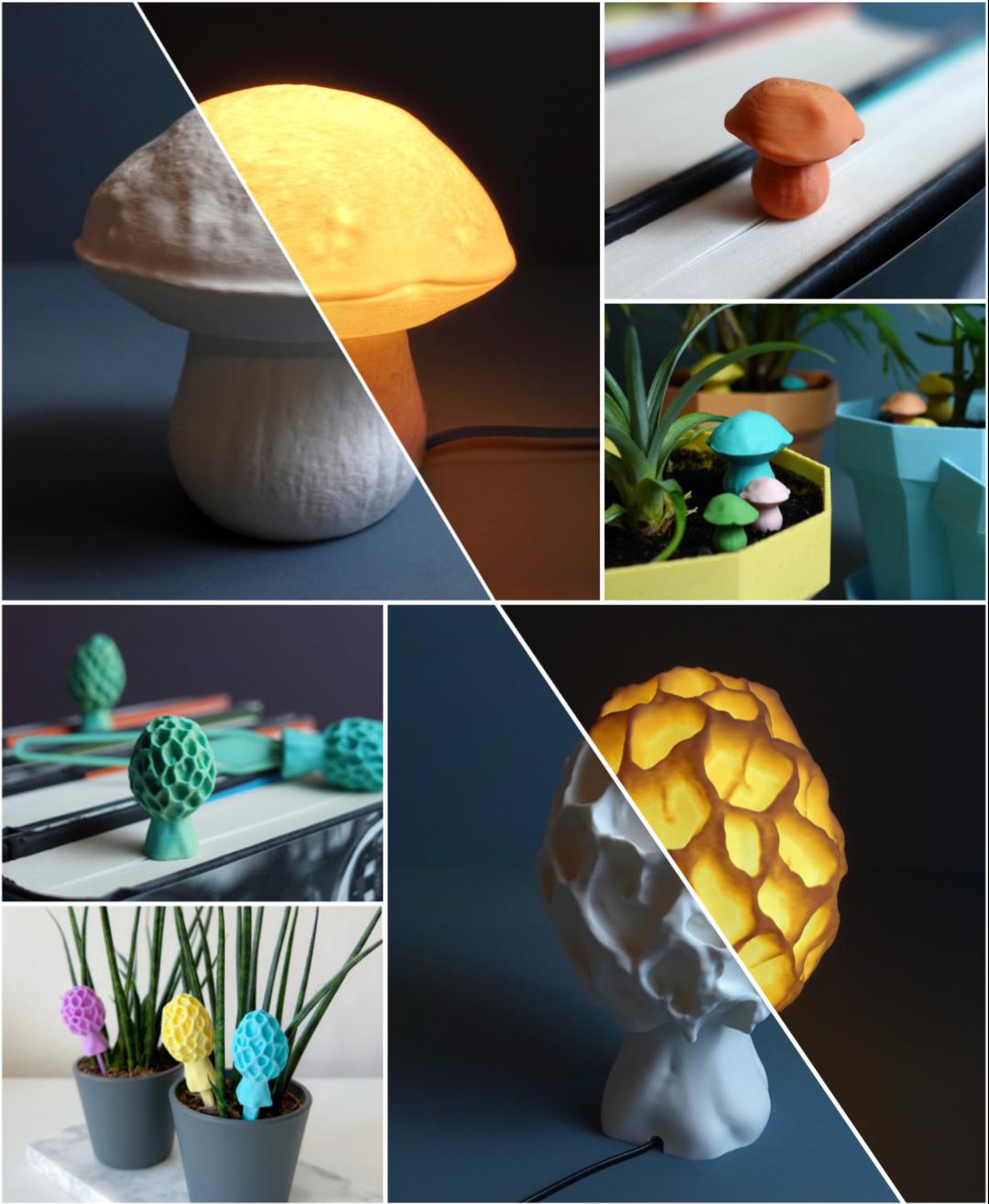 Mushroom lamp bundle 3d model