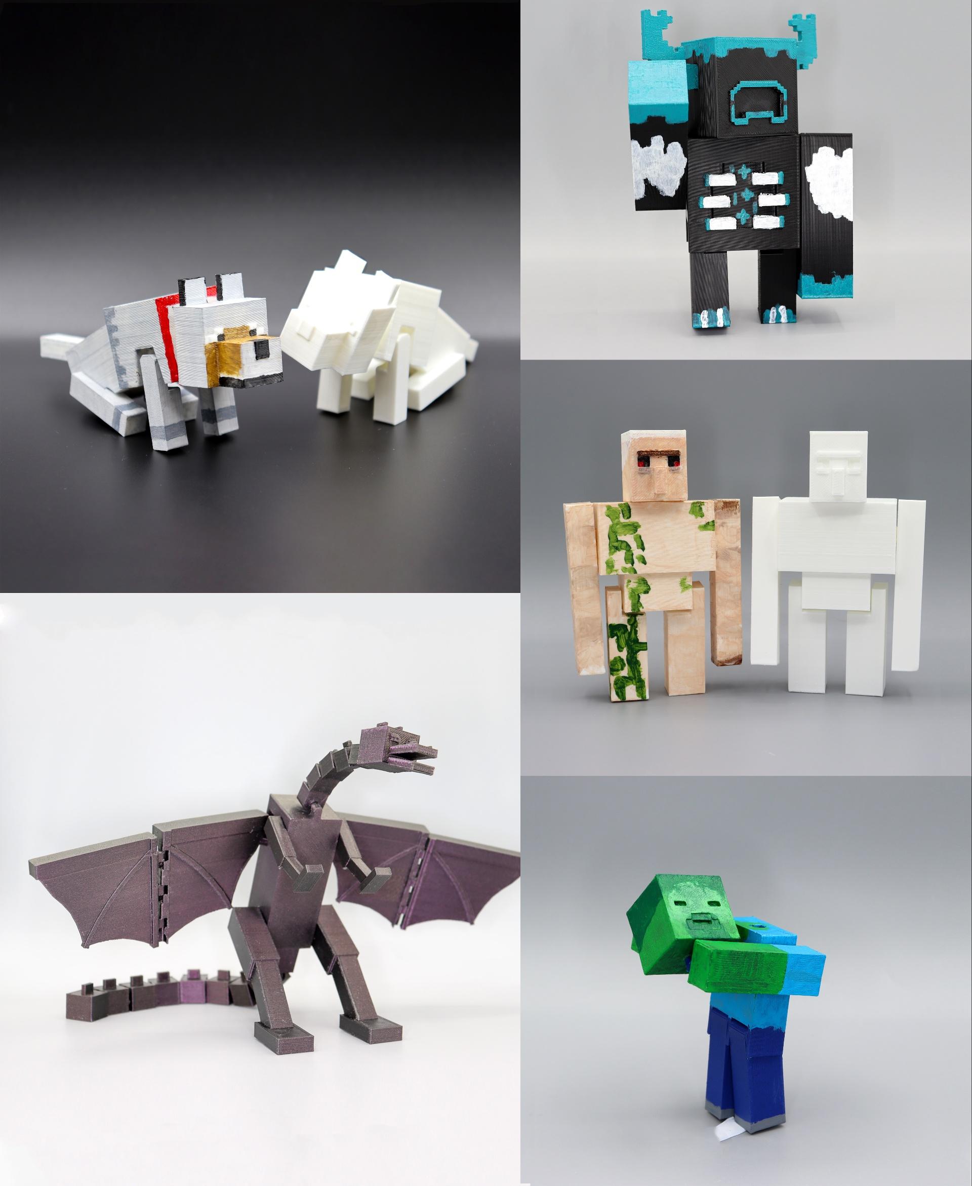 Minecraft fully articulated 5 pack 3d model
