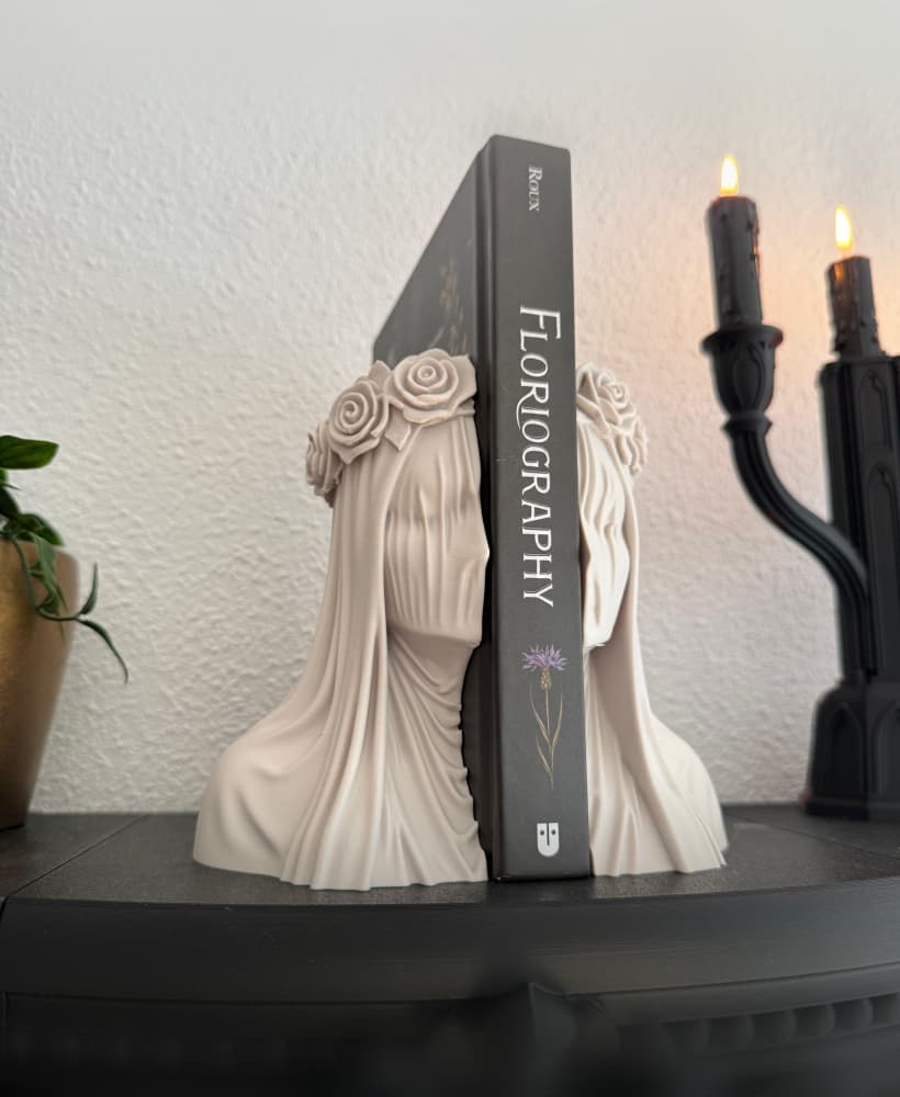 Silent Bride Bookend Veiled Bust Victorian Gothic Decor Dark Academia Corner 3d model