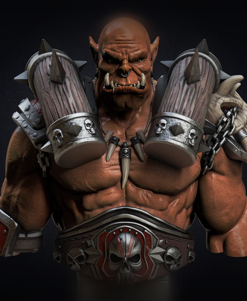 Garrosh Hellscream bust (Pre-Supported) 3d model