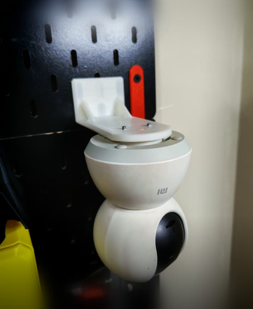 Xiaomi 360 camera mount for ikea Skadis pegboard 3d model