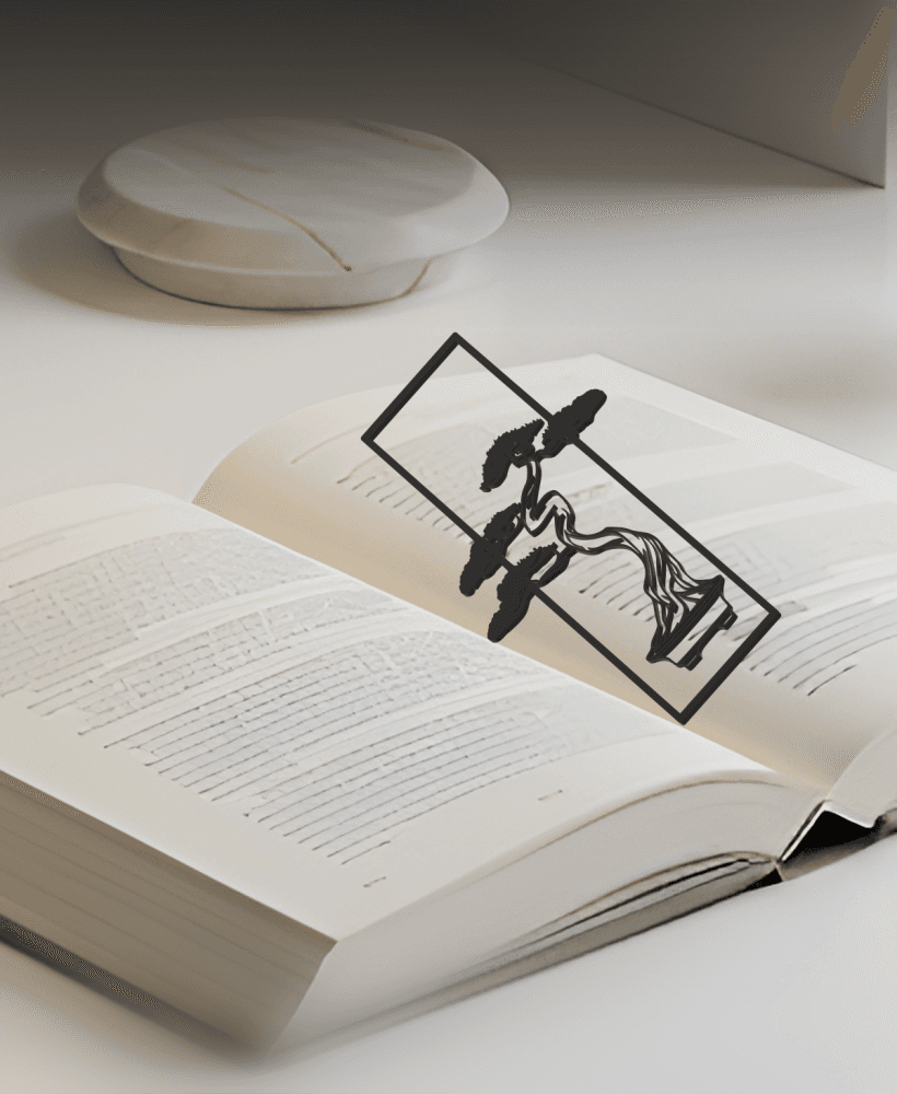 Bonsai Tree Bookmark, Gift Box 3d model