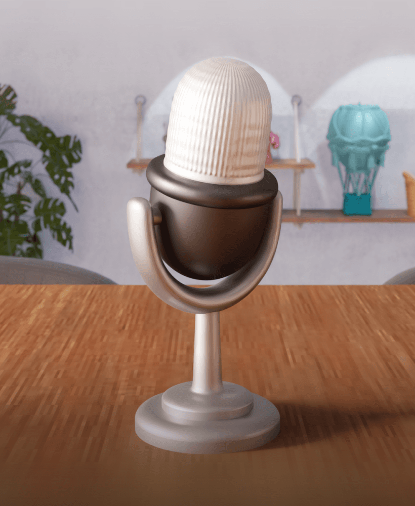 Vintage Retro Studio Microphone - Desktop Decor Series 3d model