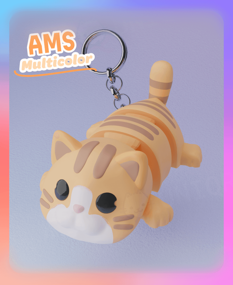 Flexi Orange Tabby Cat (Multicolor) 3d model
