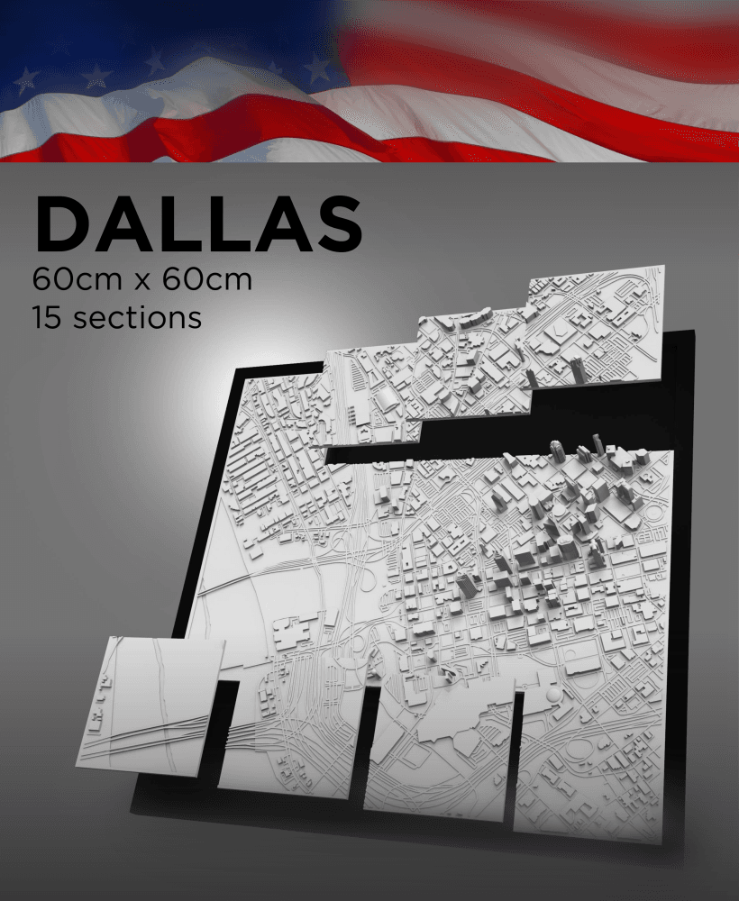 DALLAS, Skyline, 3D map 3d model