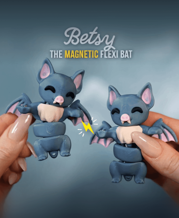 Betsy, the Flexi Bat - Magnetic Hand-Holding Companion 3d model