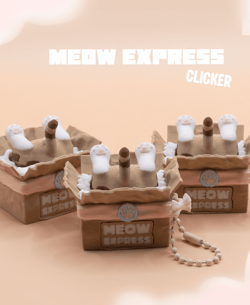 Meow Express Kitty Clicker - Fidget Clicker Toy 3d model