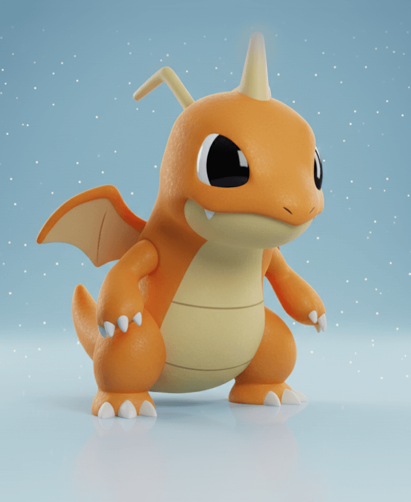 DRAGONITE POKÉMON KAWAII – COLLECTIBLE 3D FIGURE 3d model