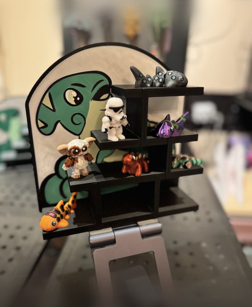4-Color-Parasaur Mini Fig shelf.3mf 3d model