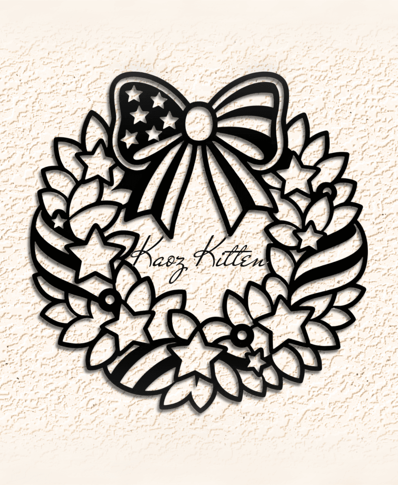 independence-usa-wreath wall art home decor 3d model