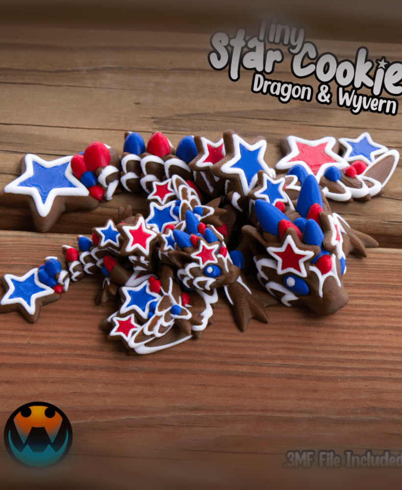 Tiny Star Cookie Dragon and Wyvern 3d model