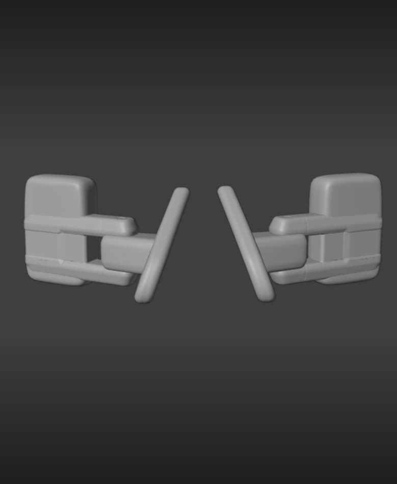 Chevrolet dually towing mirrors 1/64 3d model