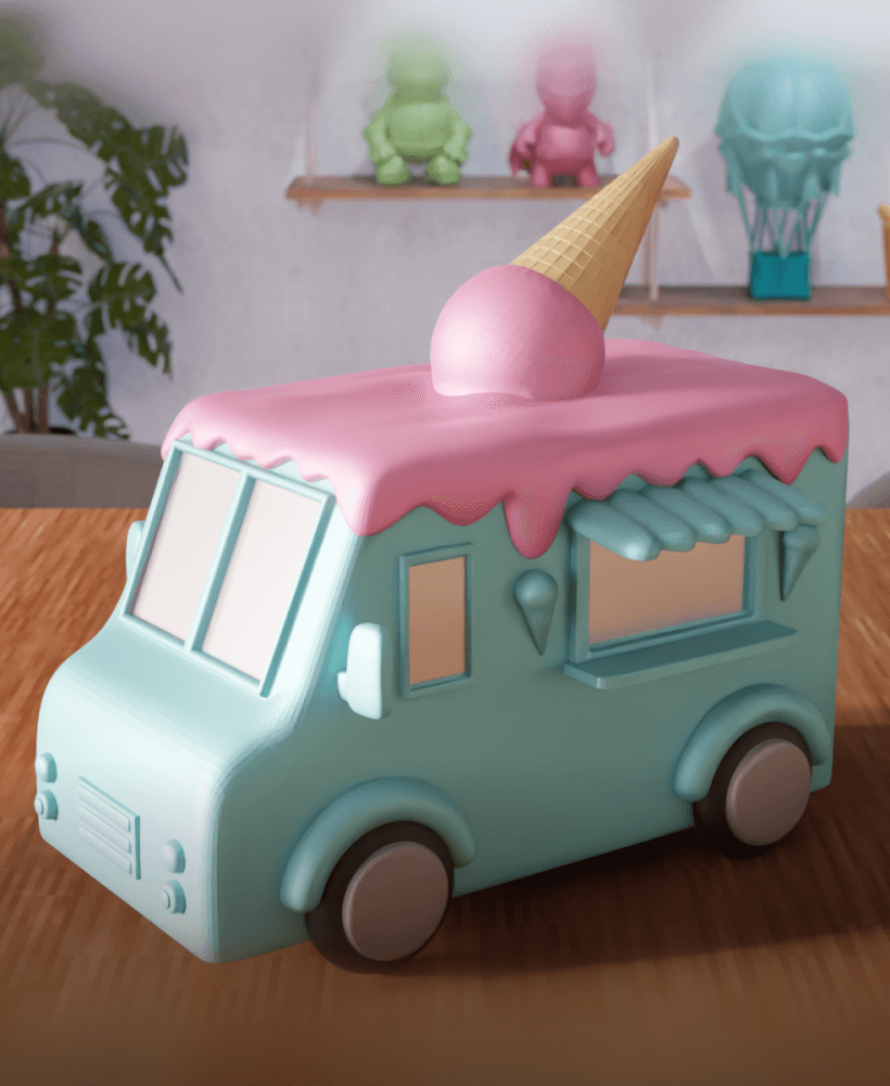 Stylized Ice Cream Truck 3d model