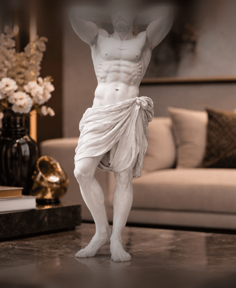 Resting Titan God Statue STL – Relaxed Classical Sculpture for 3D Printing 3d model