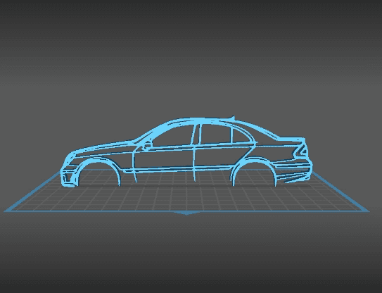 Mercedes - E55 AMG Wall Art 3d model