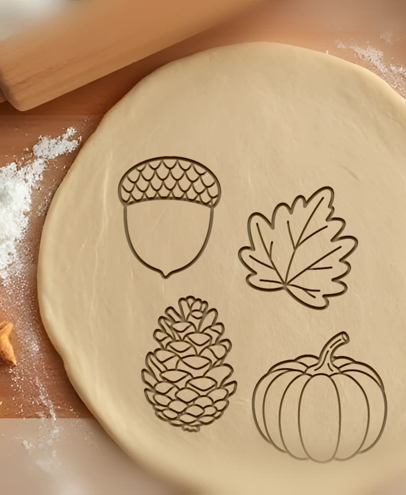 Autumn Set Cookie Cutter, Biscuit Cutter 3d model