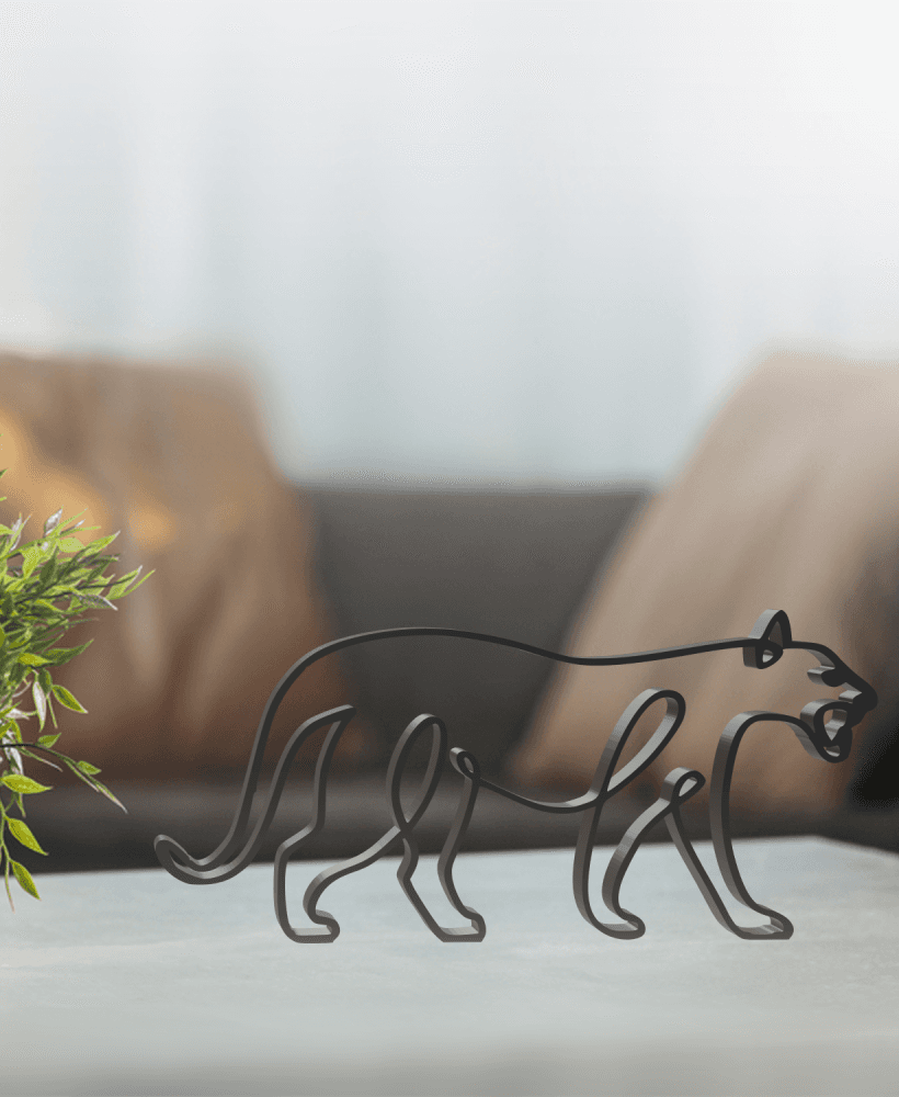 Puma Line Art, Modern, Minimalist 3d model