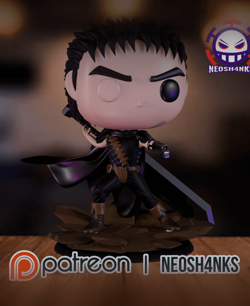 Berserk Guts Funko style 3d model
