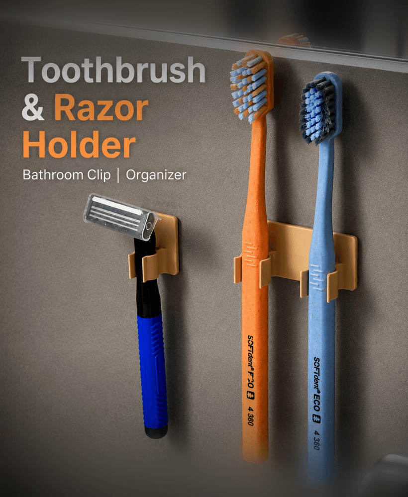 Toothbrush & Razor Holder | Bathroom Clip | Organizer 3d model