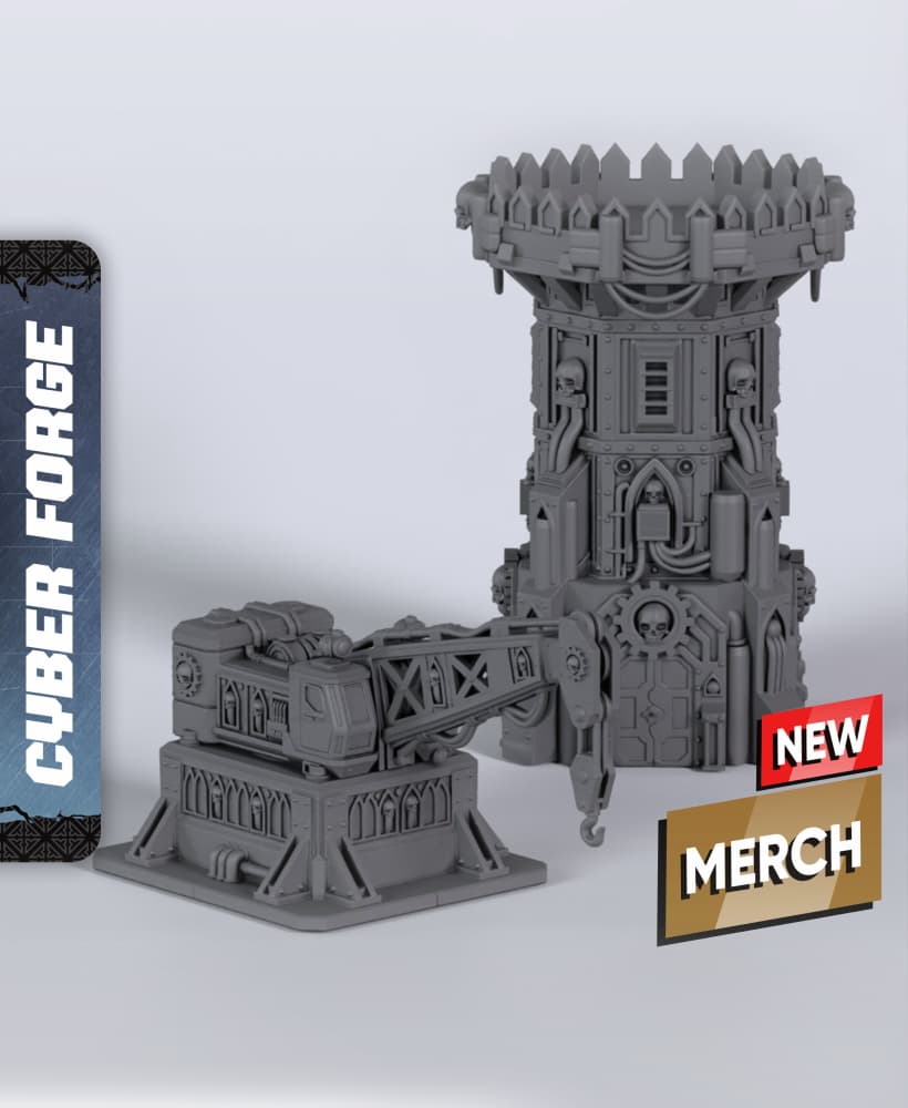 HC Terrain - With Free Cyberpunk Warhammer - 40k Sci-Fi Gift Ideas for RPG and Wargamers 3d model