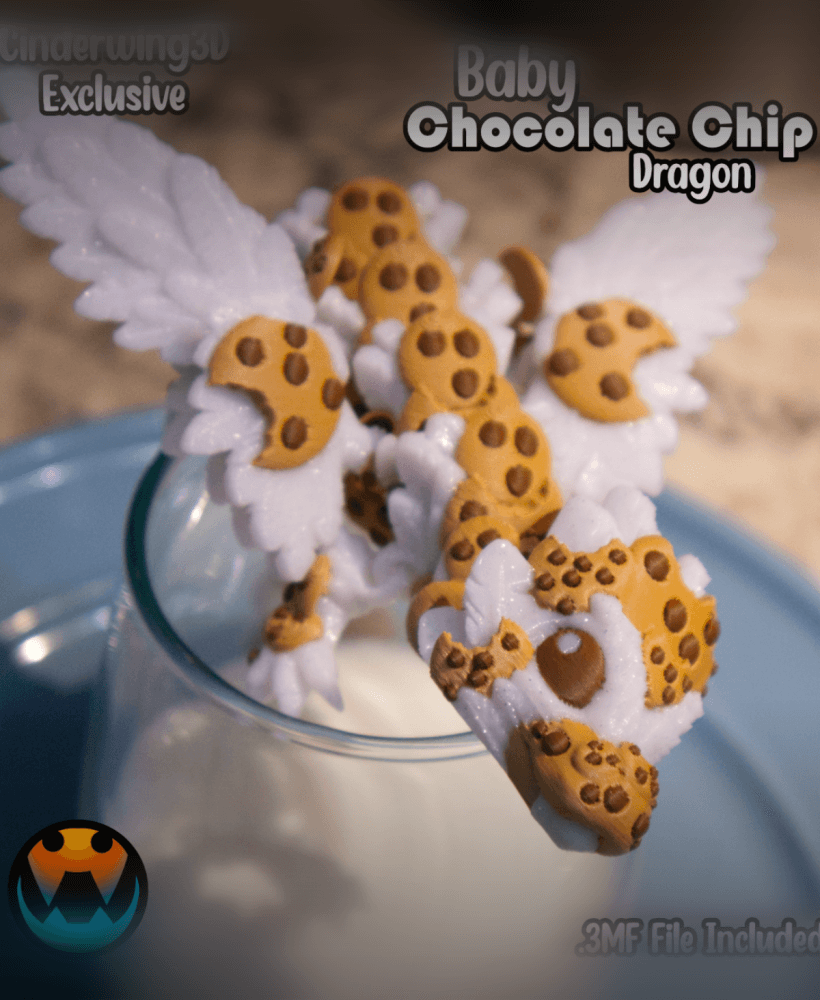 Baby Chocolate Chip Cookie Dragon 3d model