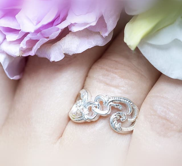 Two Hearts Love Grows Swedish Dalarna Kurbits Ring Size 6 3d model