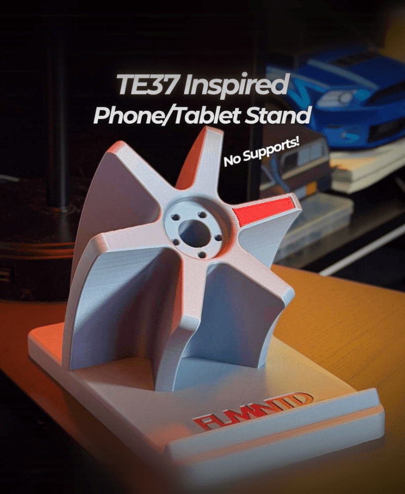 TE37 Spoke Phone & Tablet Stand | JDM Desk Accessory | FLMNTD 3d model