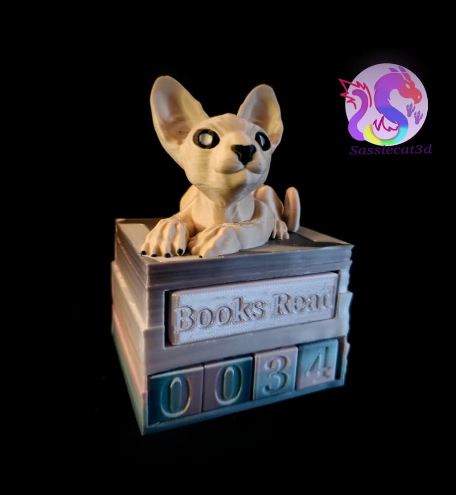 Sphynx Cat Book Counter (Personal Use) 3d model