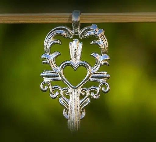 Swedish Cross Folk Art Kurbits Heart Necklace Pendant Jewelry Gift 3d model