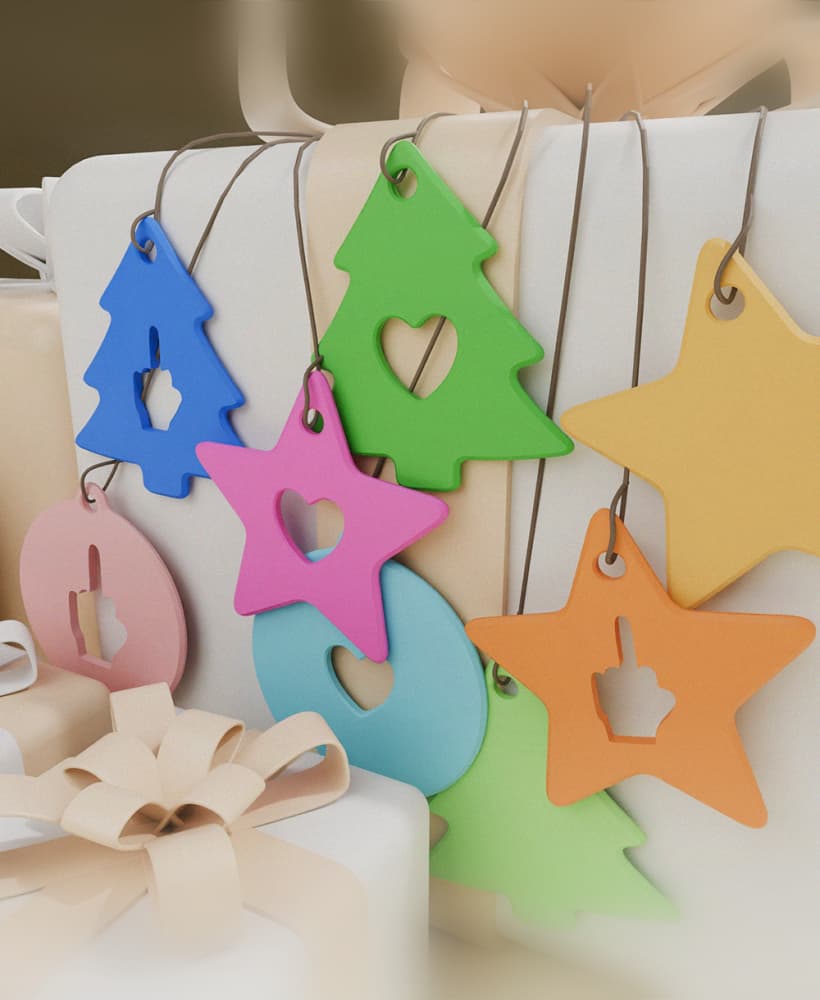 Fun Gift Tag Set 3d model