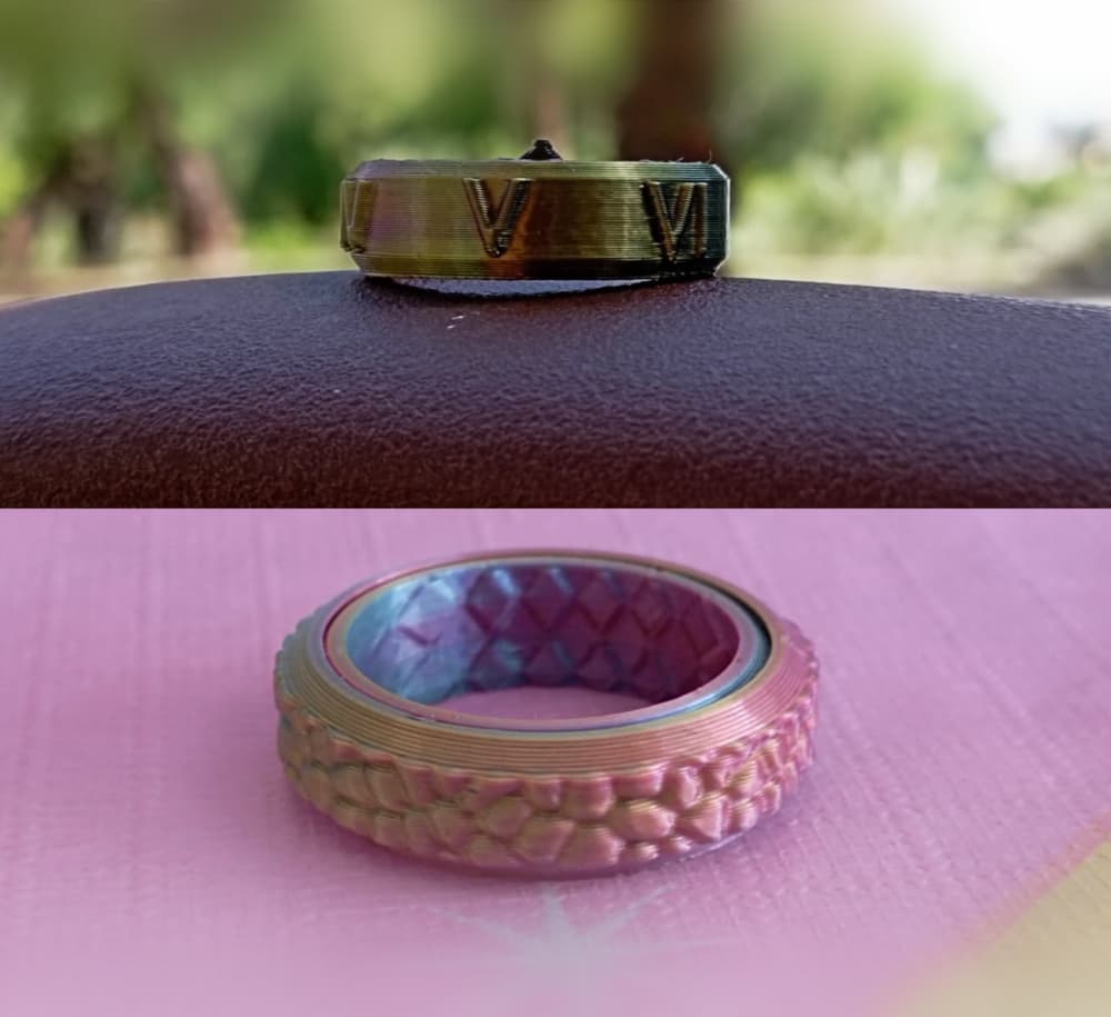 FIDGET RING Voronoi & Roman dice 3d model