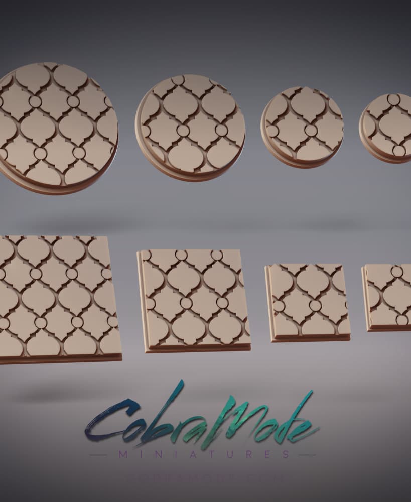 Arabesque Base Pack (8pcs) - Round and Square Versions 3d model