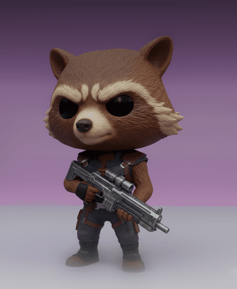 ROCKET RACCOON CHIBI KAWAII – COLLECTIBLE 3D FIGURE 3d model