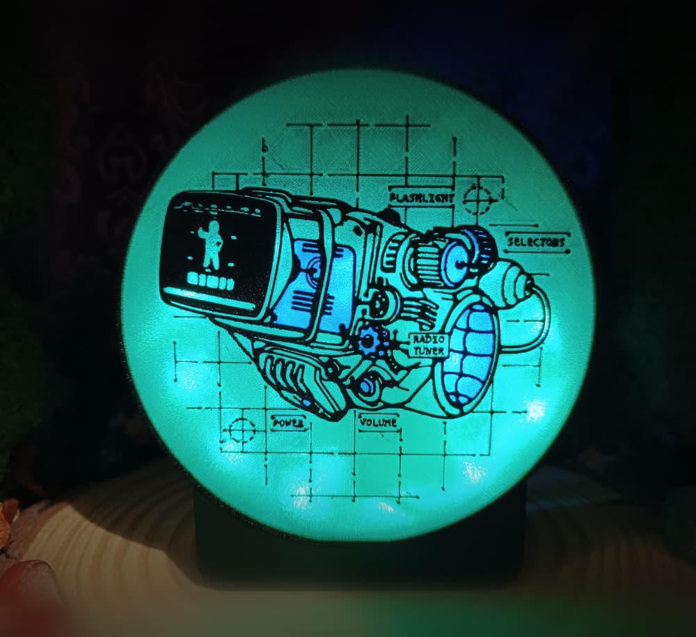 Pip-Boy Blueprint – Lightbox Front (Fallout Fanmade) 3d model