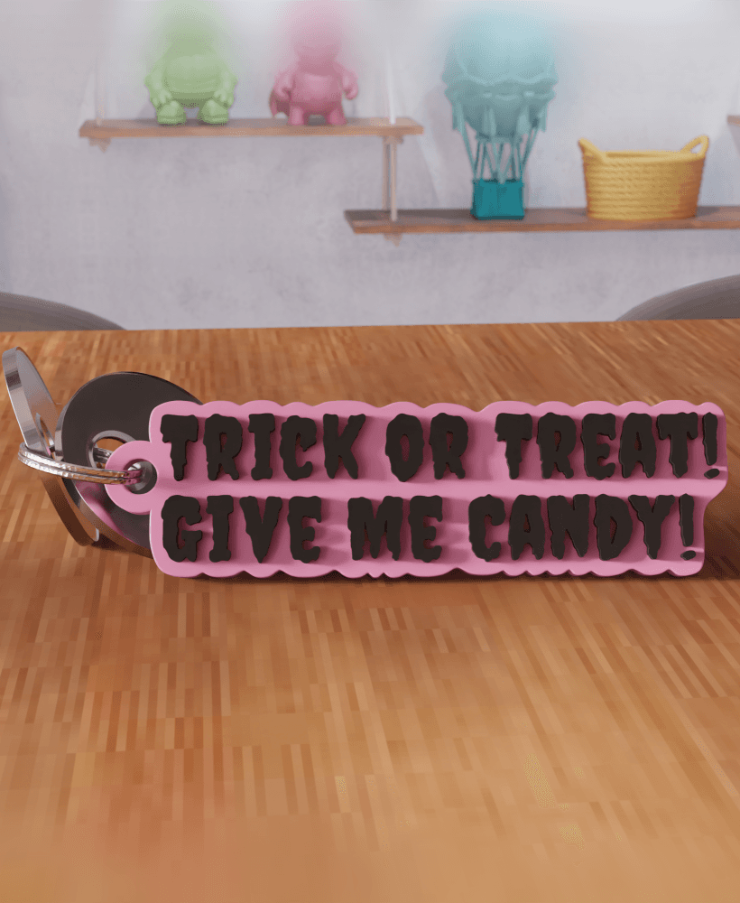 Trick or Treat Spooky Keychain 3d model