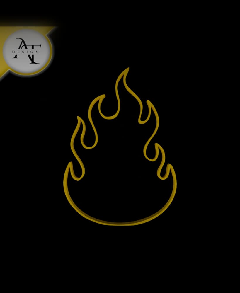 Simple Flame Symbol - 2D Art 3d model
