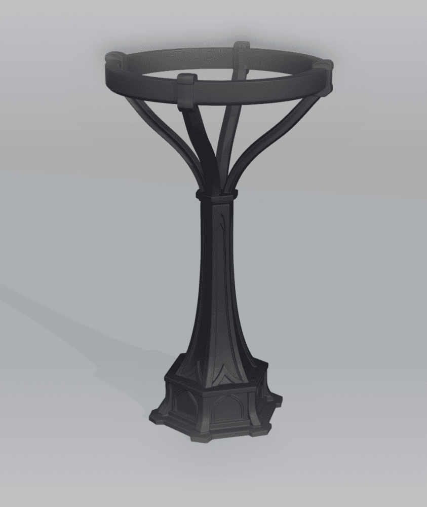 Decor Gothic Plate Stand – Printable Display Holder with 100mm, 125mm & 150mm Rings 3d model