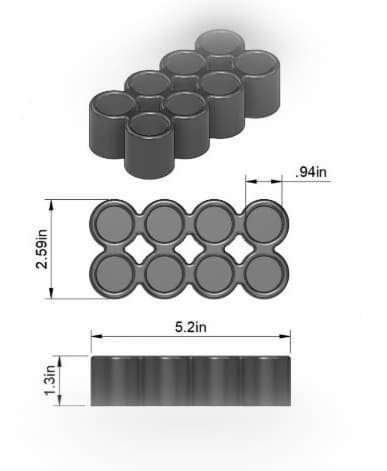 Insulin Vial Caddy Organizer — 8 Vial 4x2 STL File 3d model