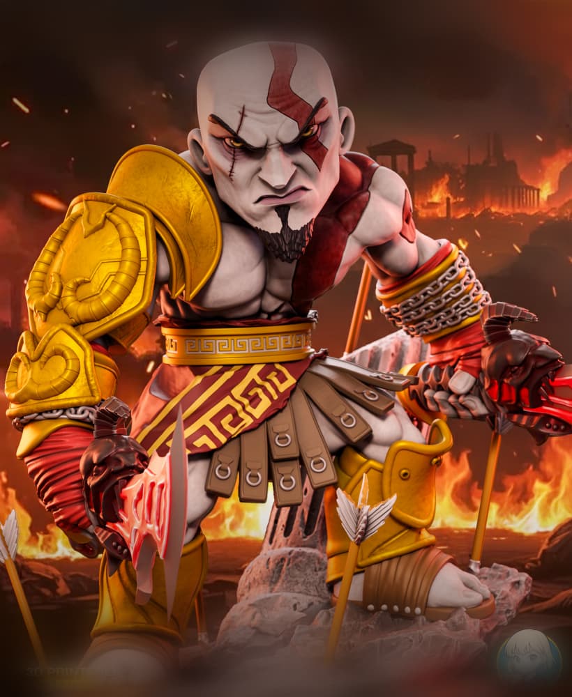 Kratos God of War Chibi - Premium Collectible 3d model