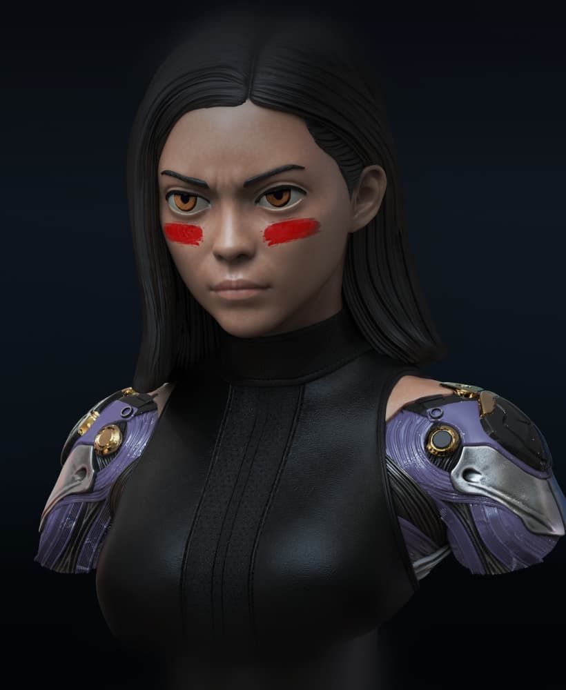 Alita bust (Pre-Supported) 3d model