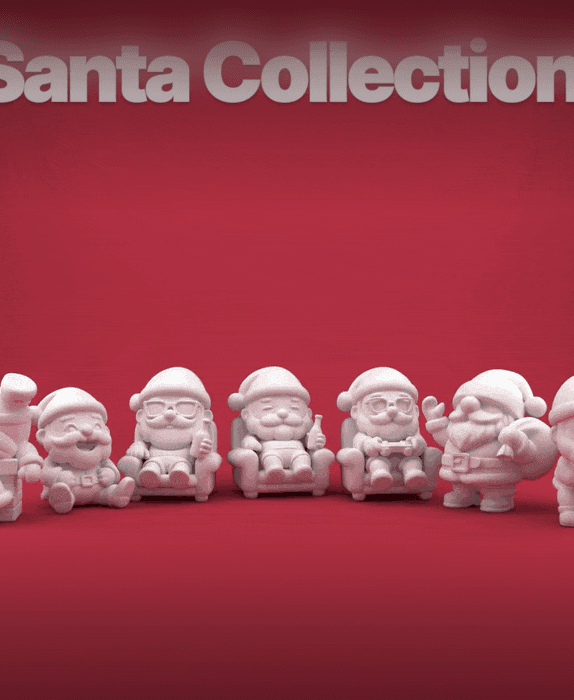 Santa Claus 3D Printable Figures Pack – Cute Christmas Santa Collection | STL & OBJ 3d model