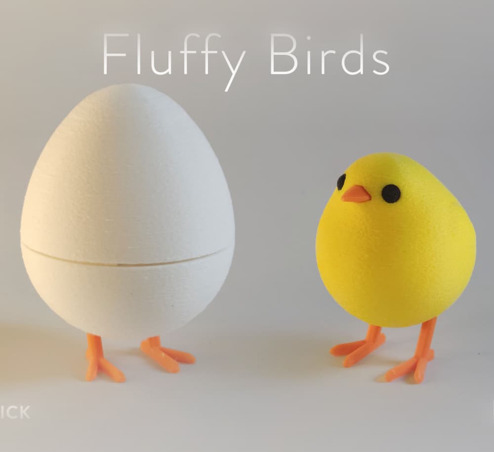 Chick in Egg - Fluffy Birds 3d model