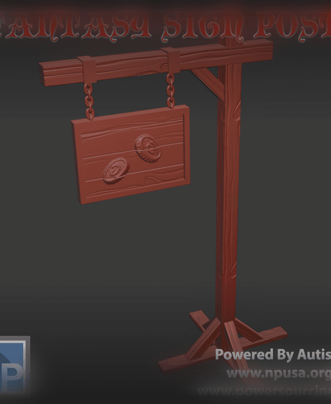 Fantasy Store Signpost 3d model