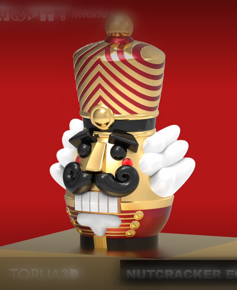 Nutcracker egg for Christmas decoration - Print in place - No supports - STL 3d model